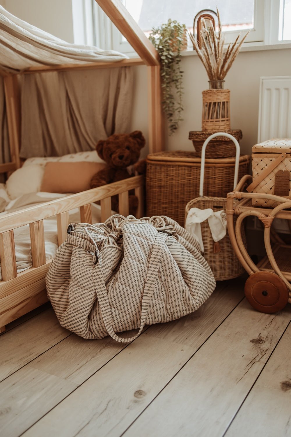 Play&amp;Go Stripes Blue noomad Organic Babymat (Min of 1, multiples of 1) - MAIGHAN DISTRIBUTION CANADA