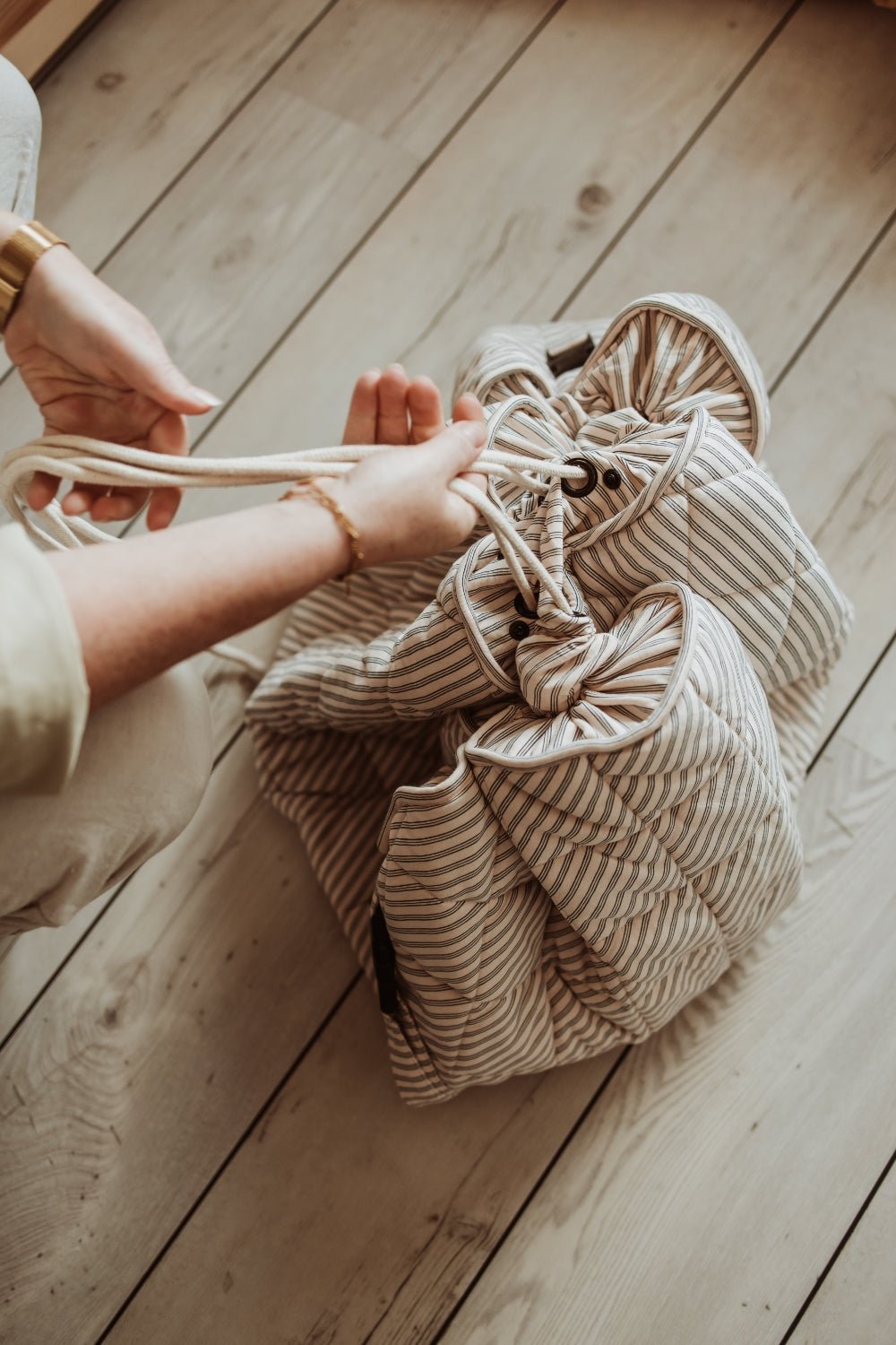 Play&amp;Go Stripes Blue noomad Organic Babymat (Min of 1, multiples of 1) - MAIGHAN DISTRIBUTION CANADA