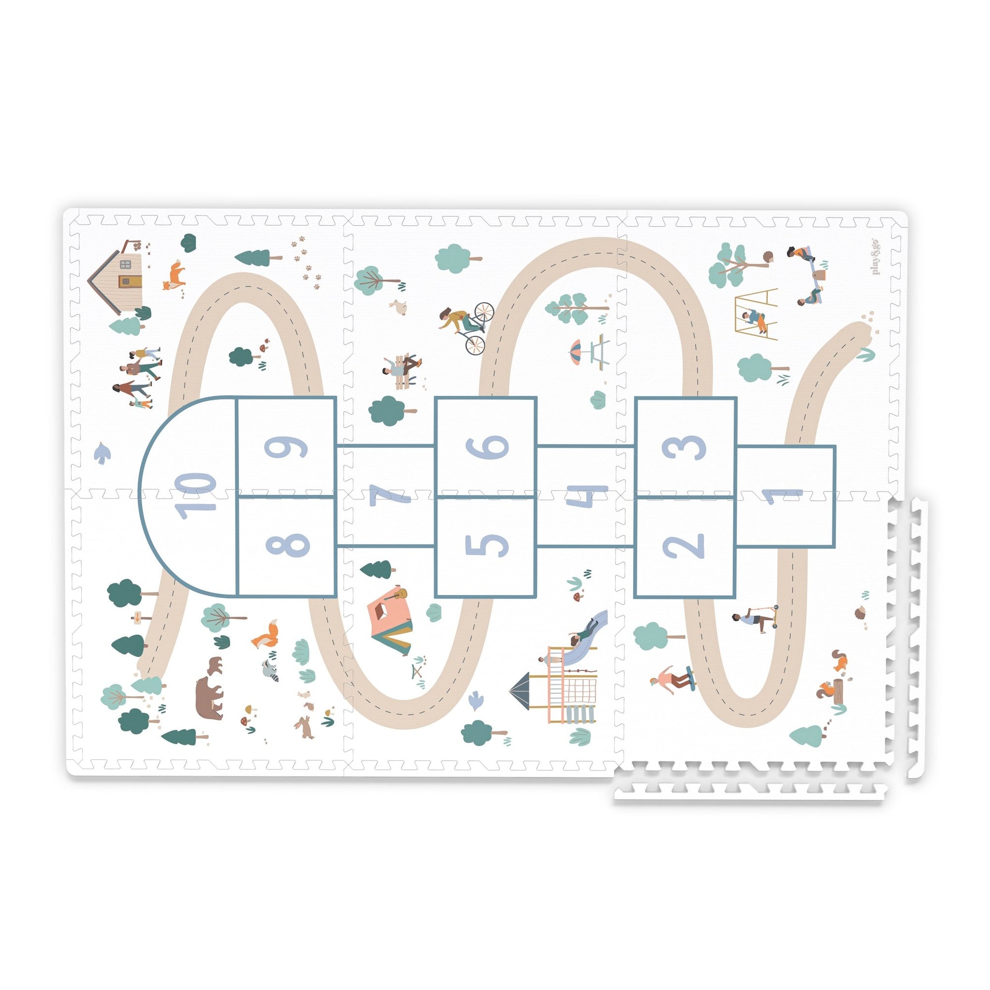 Play&Go Tiloo EEVAA Puzzlemat, Storage box & Mini house - Hopscotch (Min of 1, multiples of 1) - MAIGHAN DISTRIBUTION CANADA