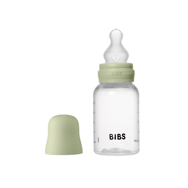 BIBS Baby Bottle Round Silicone 1 pack 150 ml Slow Flow Sage (Min. of 2 PK , multiples of 2 PK)