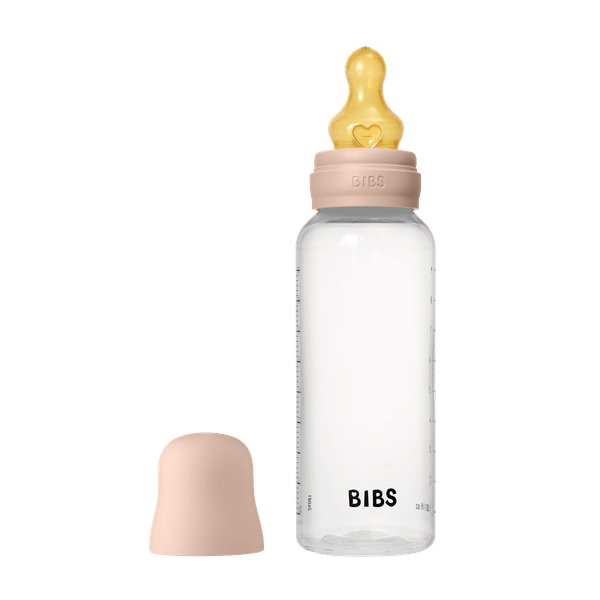 BIBS Baby Bottle Round Latex 1 pack 270 ml Medium Flow Blush (Min. of 2 PK , multiples of 2 PK)