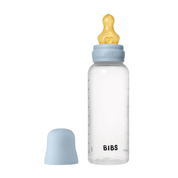 BIBS BPA-Free PP Baby Bottle Round Latex 1 pack 270 ml Medium Flow Baby Blue (Min. of 2 PK , multiples of 2 PK)