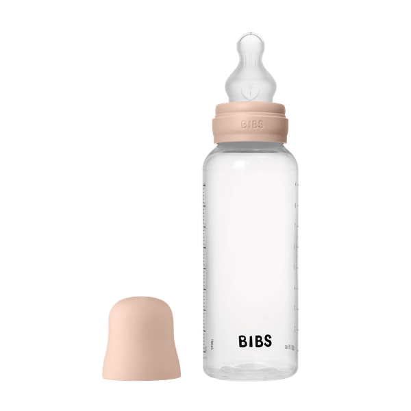 BIBS Baby Bottle Round Silicone 1 pack 270 ml Medium Flow Blush (Min. of 2 PK , multiples of 2 PK)