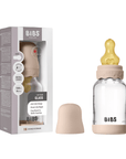 BIBS Glass Boheme Baby Bottle Round Latex 120ml Slow Flow - Blush (Min. of 2 PK , multiples of 2 PK)