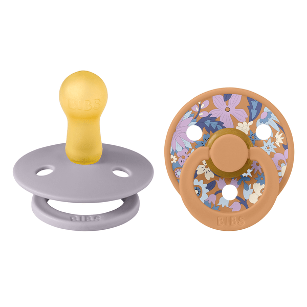 BIBS x Liberty Pacifier Original COLOUR Latex 2 PK  June Blossom Pumpkin Mix (Min. of 2 PK, multiples of 2 PK)