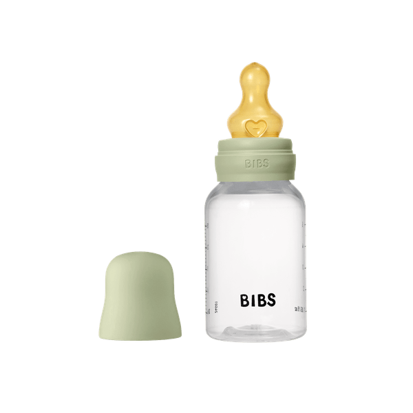 BIBS Baby Bottle Round Latex 1 pack 150 ml Slow Flow Sage (Min. of 2 PK , multiples of 2 PK)