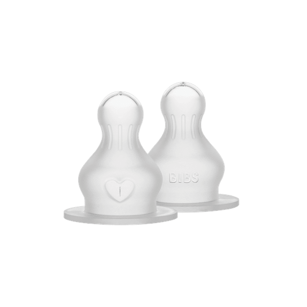 BIBS Baby Bottle Nipple Round Silicone 2 pack Fast Flow (Min. of 2 PK , multiples of 2 PK)