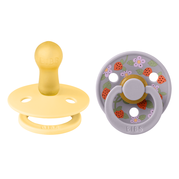 BIBS x Liberty Pacifier Original COLOUR Latex 2 PK Strawberries and Cream Butter Mix (Min. of 2 PK, multiples of 2 PK)