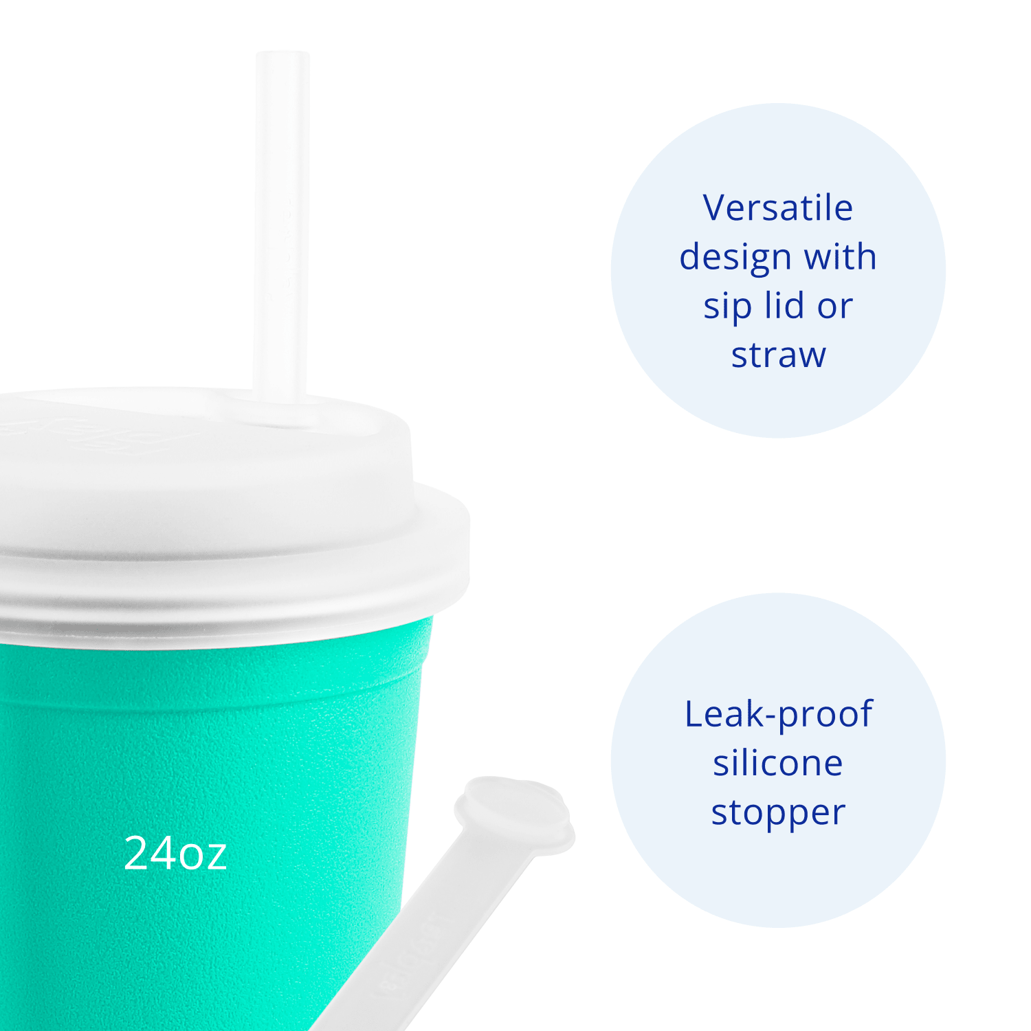 Re - Play 24oz Drinking Cup with Lid and Straw (Adult) - Aqua (Min. of 2 PK, Multiples of 2 PK) - MAIGHAN DISTRIBUTION CANADA