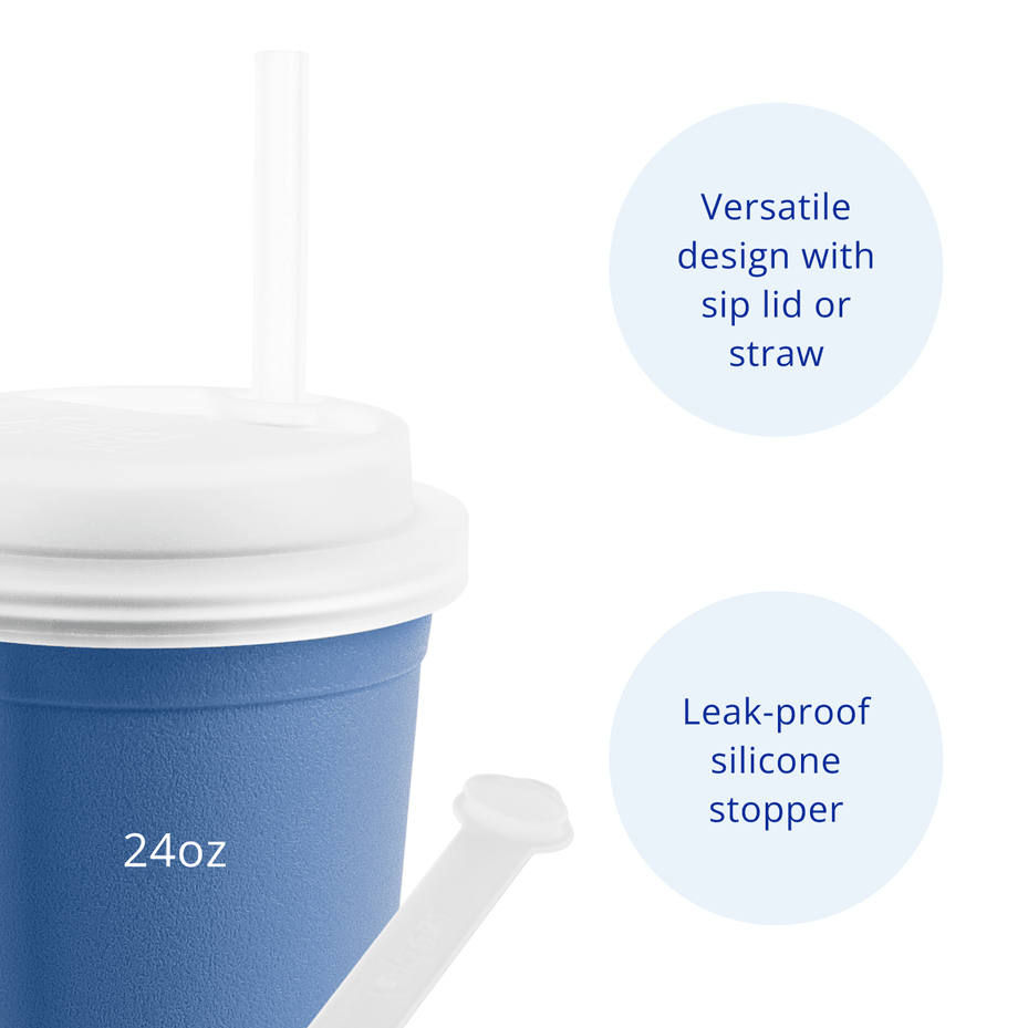 Re - Play 24oz Drinking Cup with Lid and Straw (Adult) - Denim (Min. of 2 PK, Multiples of 2 PK) - MAIGHAN DISTRIBUTION CANADA