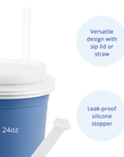 Re - Play 24oz Drinking Cup with Lid and Straw (Adult) - Denim (Min. of 2 PK, Multiples of 2 PK) - MAIGHAN DISTRIBUTION CANADA