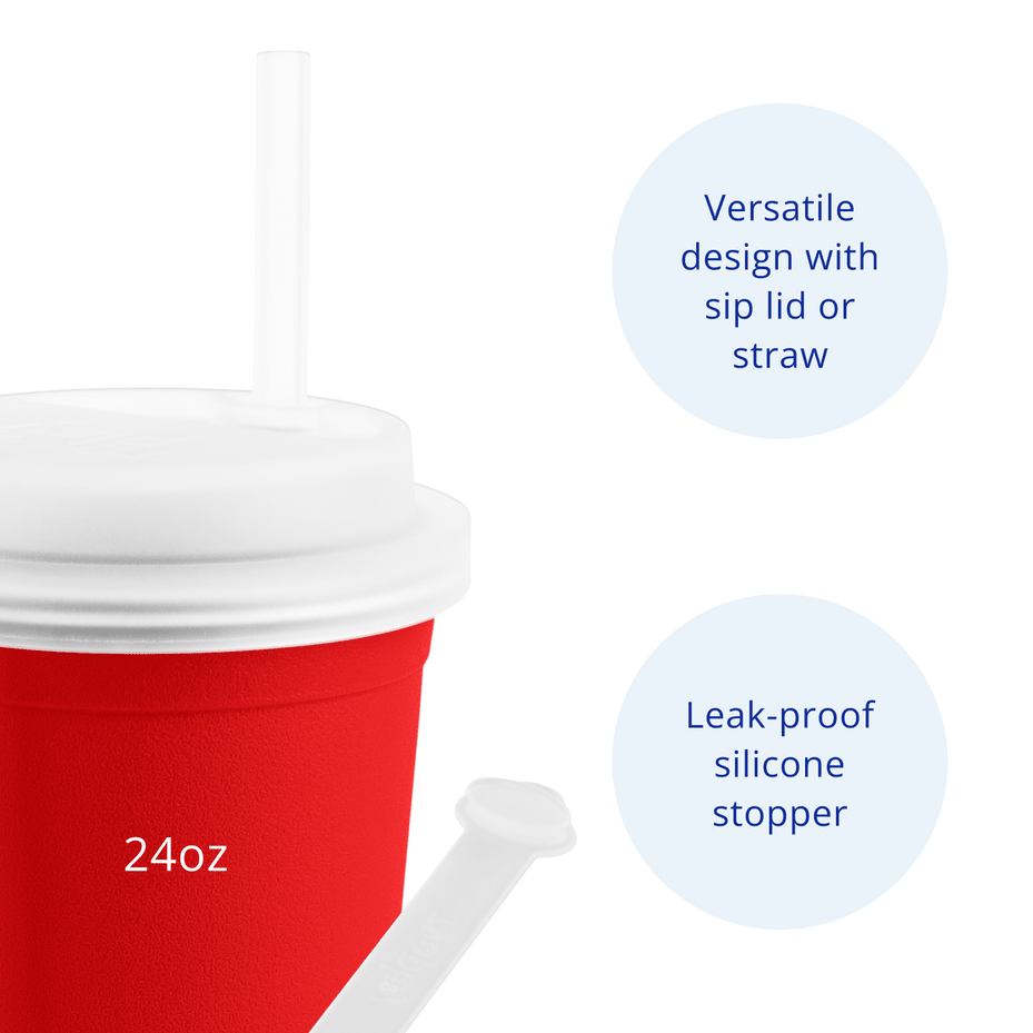 Re - Play 24oz Drinking Cup with Lid and Straw (Adult) - Red (Min. of 2 PK, Multiples of 2 PK) - MAIGHAN DISTRIBUTION CANADA
