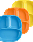 Re - Play 3 PK Packaged Divided Plates Sky Blue, Orange, Yellow (Min. of 2 PK, Multiples of 2 PK) - MAIGHAN DISTRIBUTION CANADA