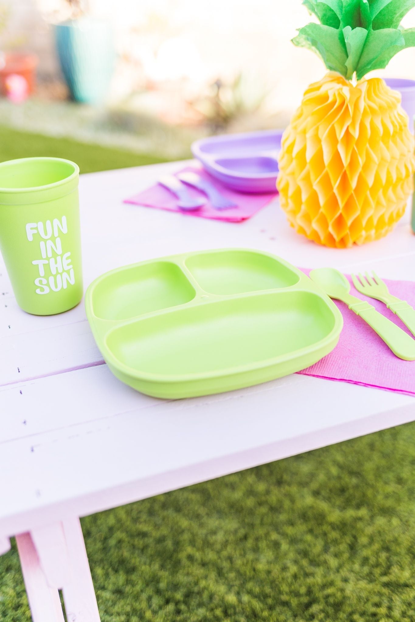 Re - Play 3 PK Packaged Divided Plates Sky Blue, Orange, Yellow (Min. of 2 PK, Multiples of 2 PK) - MAIGHAN DISTRIBUTION CANADA