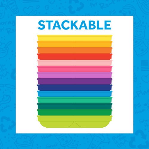 Re - Play 3 PK Packaged Divided Plates Sky blue, Yellow and Aqua (Min. of 2 PK, Multiples of 2 PK) - MAIGHAN DISTRIBUTION CANADA