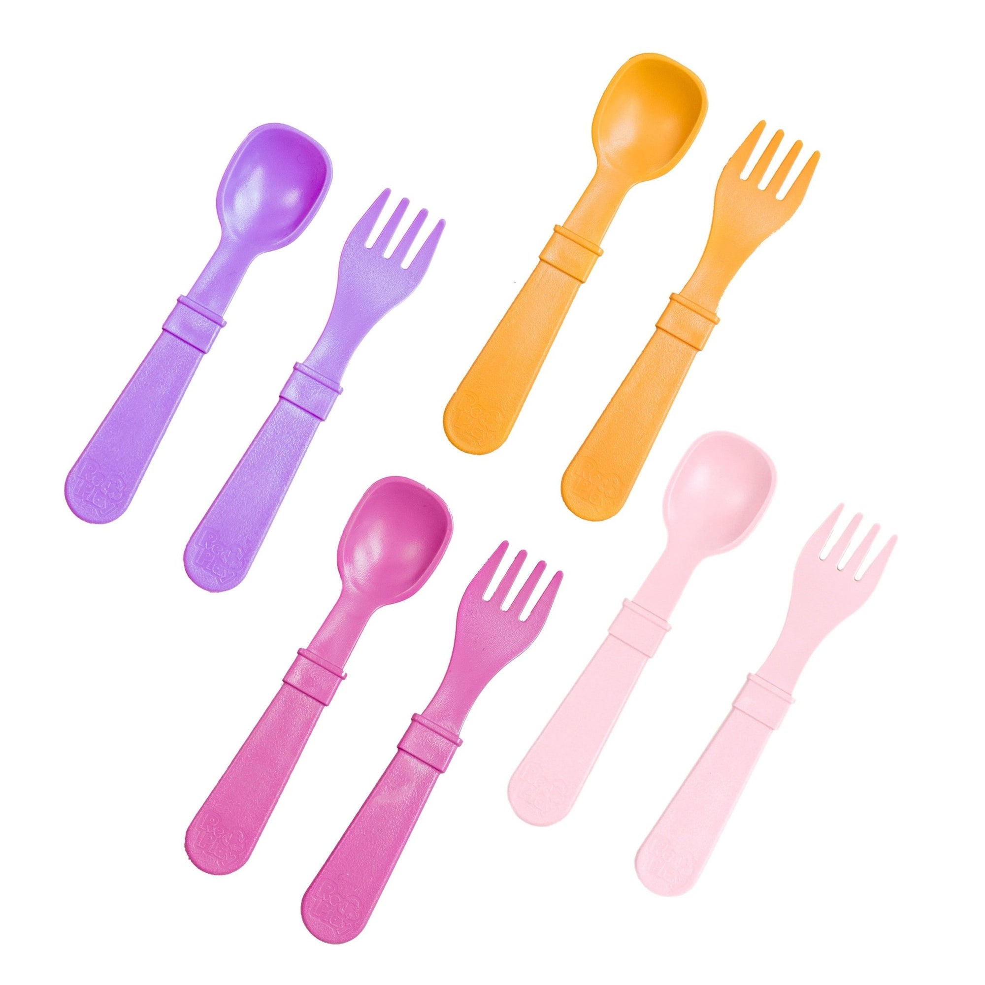 Re - Play 8 PK Packaged Utensils - Bright Pink, Sunny Yellow , Ice Pink , Purple (Min. of 2 PK, Multiples of 2 PK) - MAIGHAN DISTRIBUTION CANADA