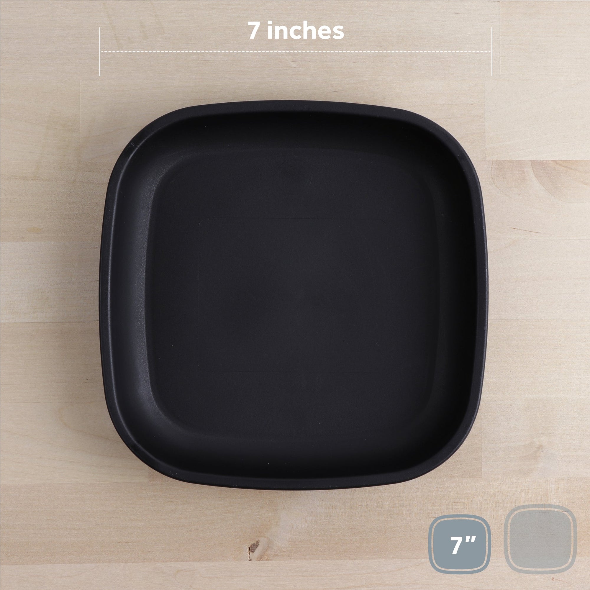 Re - Play Flat Plate 7'' - Black (Min. of 2 PK, Multiples of 2 PK) - MAIGHAN DISTRIBUTION CANADA