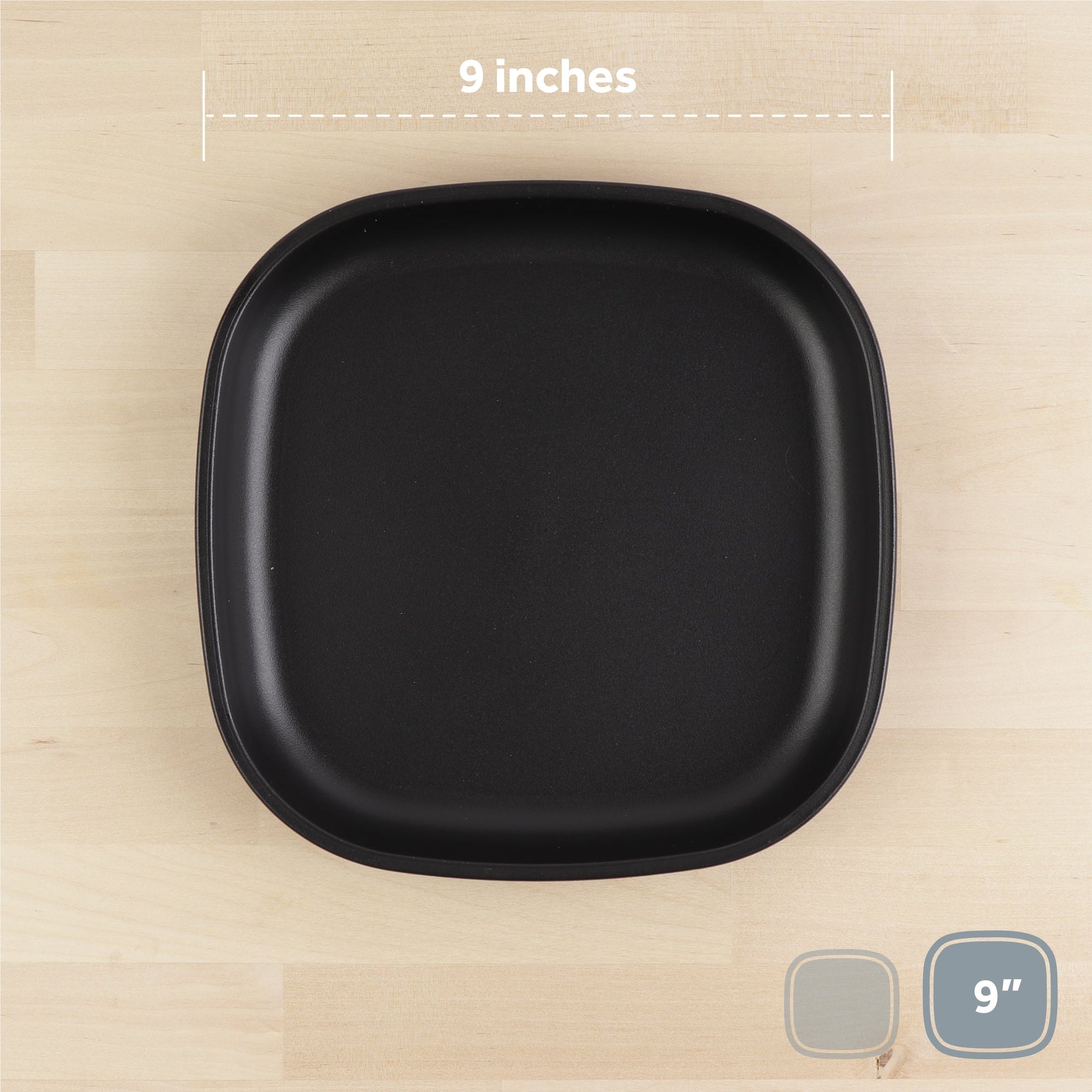 Re - Play Flat Plate 9'' - Black (Min. of 2 PK, Multiples of 2 PK) - MAIGHAN DISTRIBUTION CANADA