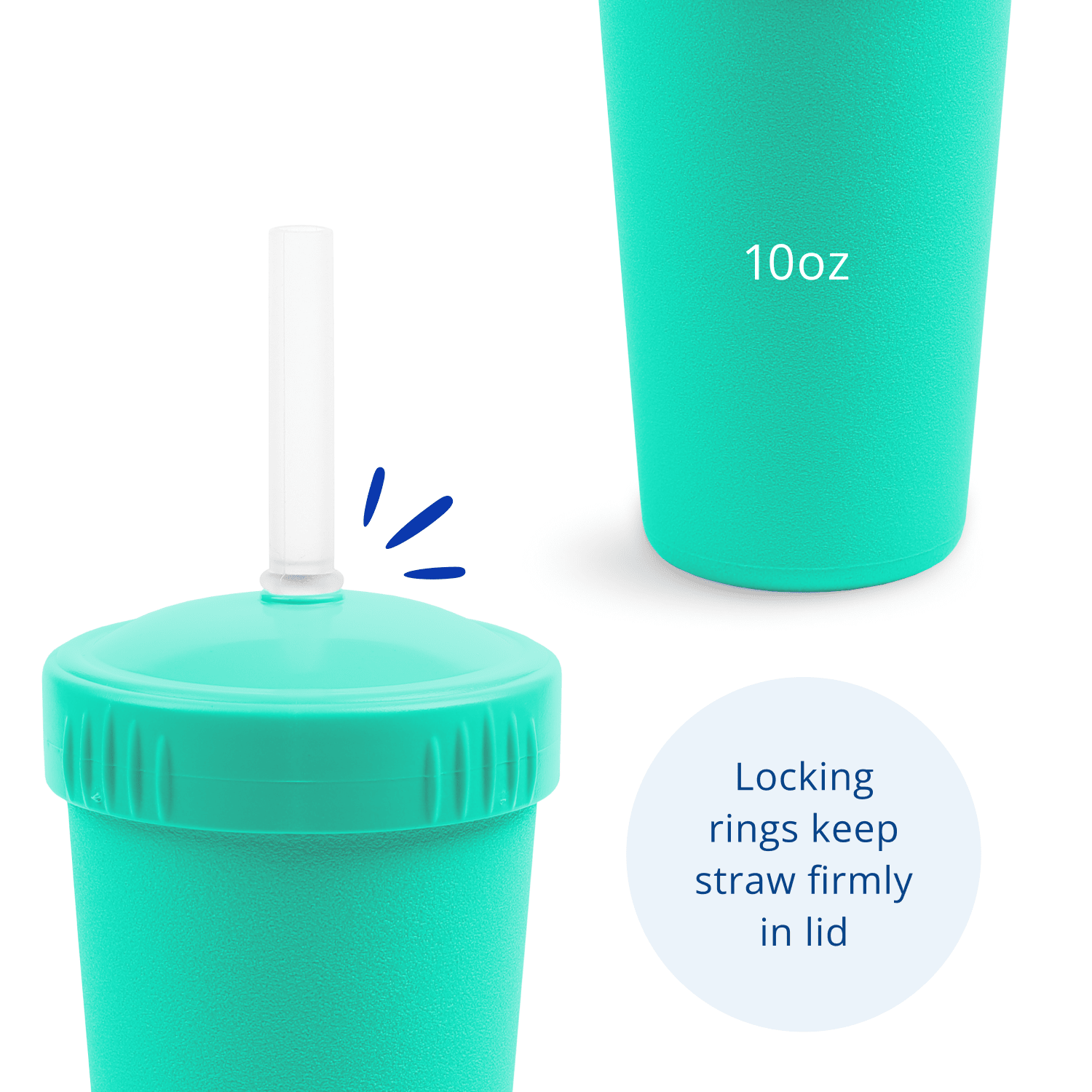 Re - Play Straw Cup with Lid & Straw Assembled - Aqua (Min. of 2 PK, Multiples of 2 PK) - MAIGHAN DISTRIBUTION CANADA