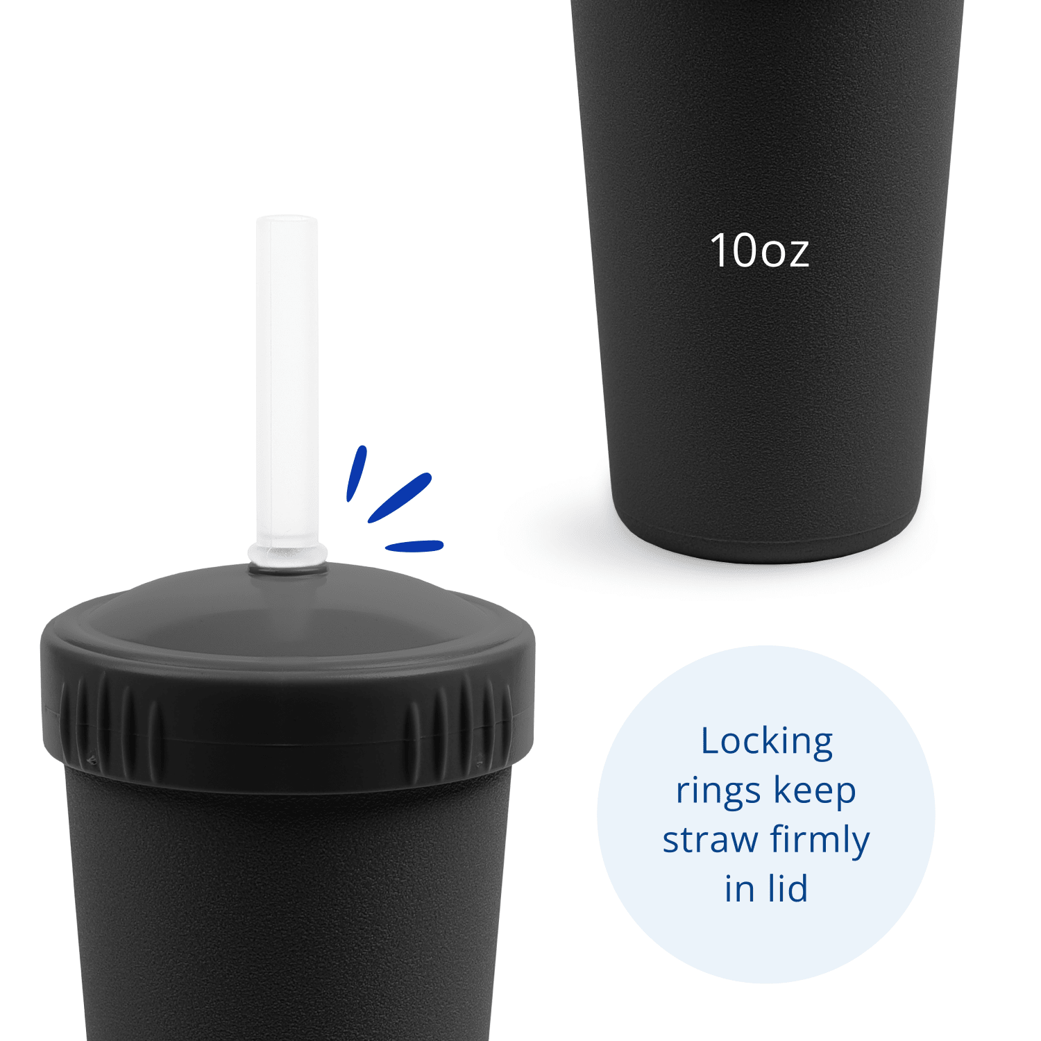 Re - Play Straw Cup with Lid & Straw Assembled - Blaxk (Min. of 2 PK, Multiples of 2 PK) - MAIGHAN DISTRIBUTION CANADA