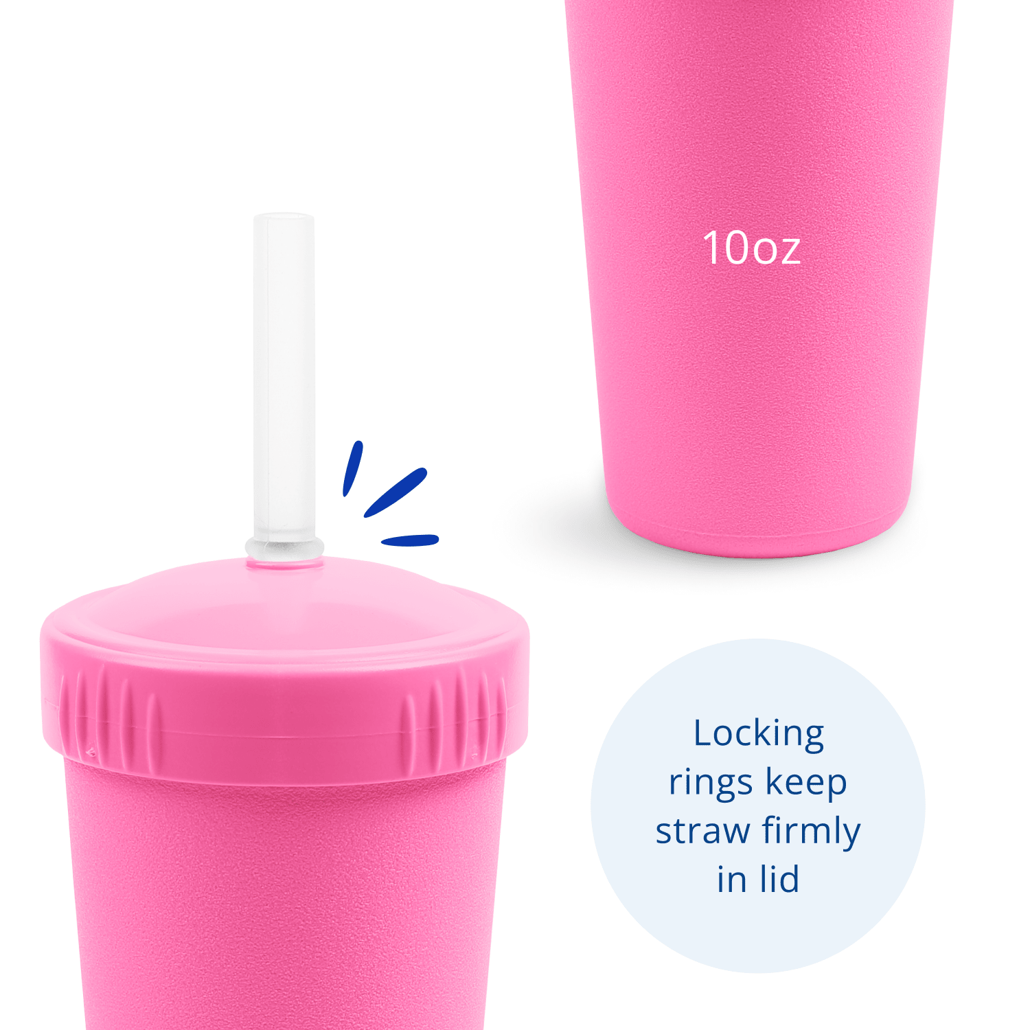 Re - Play Straw Cup with Lid & Straw Assembled - Bright Pink (Min. of 2 PK, Multiples of 2 PK) - MAIGHAN DISTRIBUTION CANADA