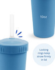 Re - Play Straw Cup with Lid & Straw Assembled - Denim (Min. of 2 PK, Multiples of 2 PK) - MAIGHAN DISTRIBUTION CANADA