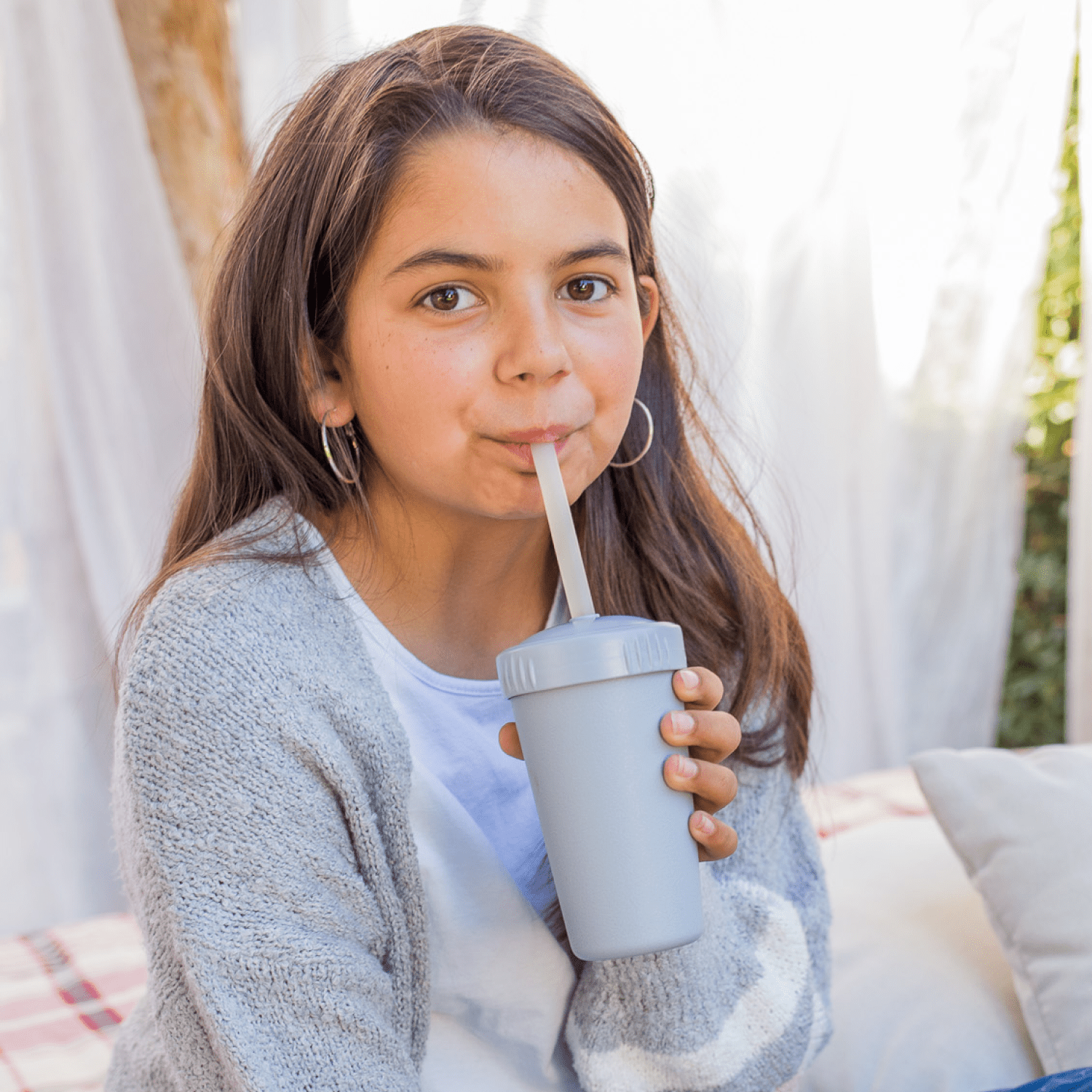 Re - Play Straw Cup with Lid & Straw Assembled - Grey (Min. of 2 PK, Multiples of 2 PK) - MAIGHAN DISTRIBUTION CANADA