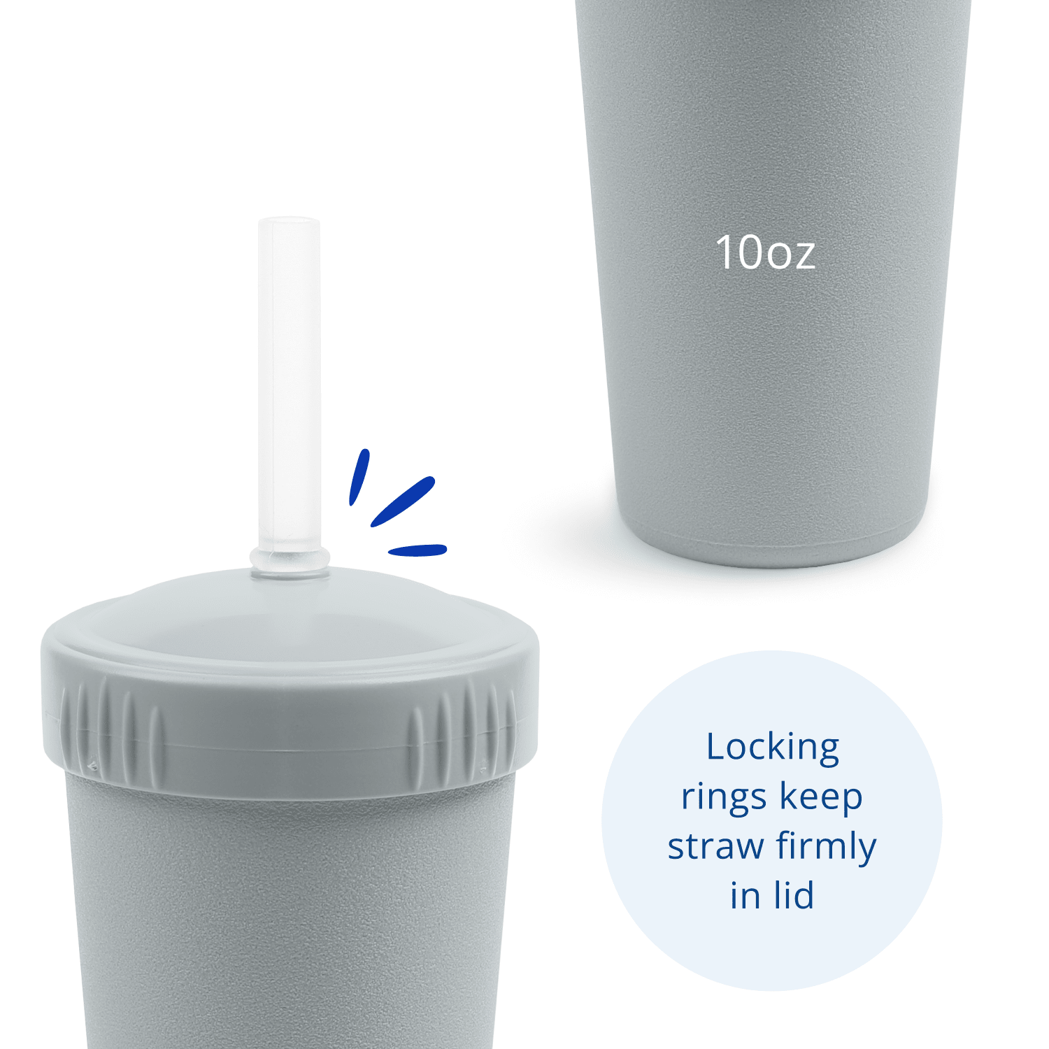 Re - Play Straw Cup with Lid & Straw Assembled - Grey (Min. of 2 PK, Multiples of 2 PK) - MAIGHAN DISTRIBUTION CANADA