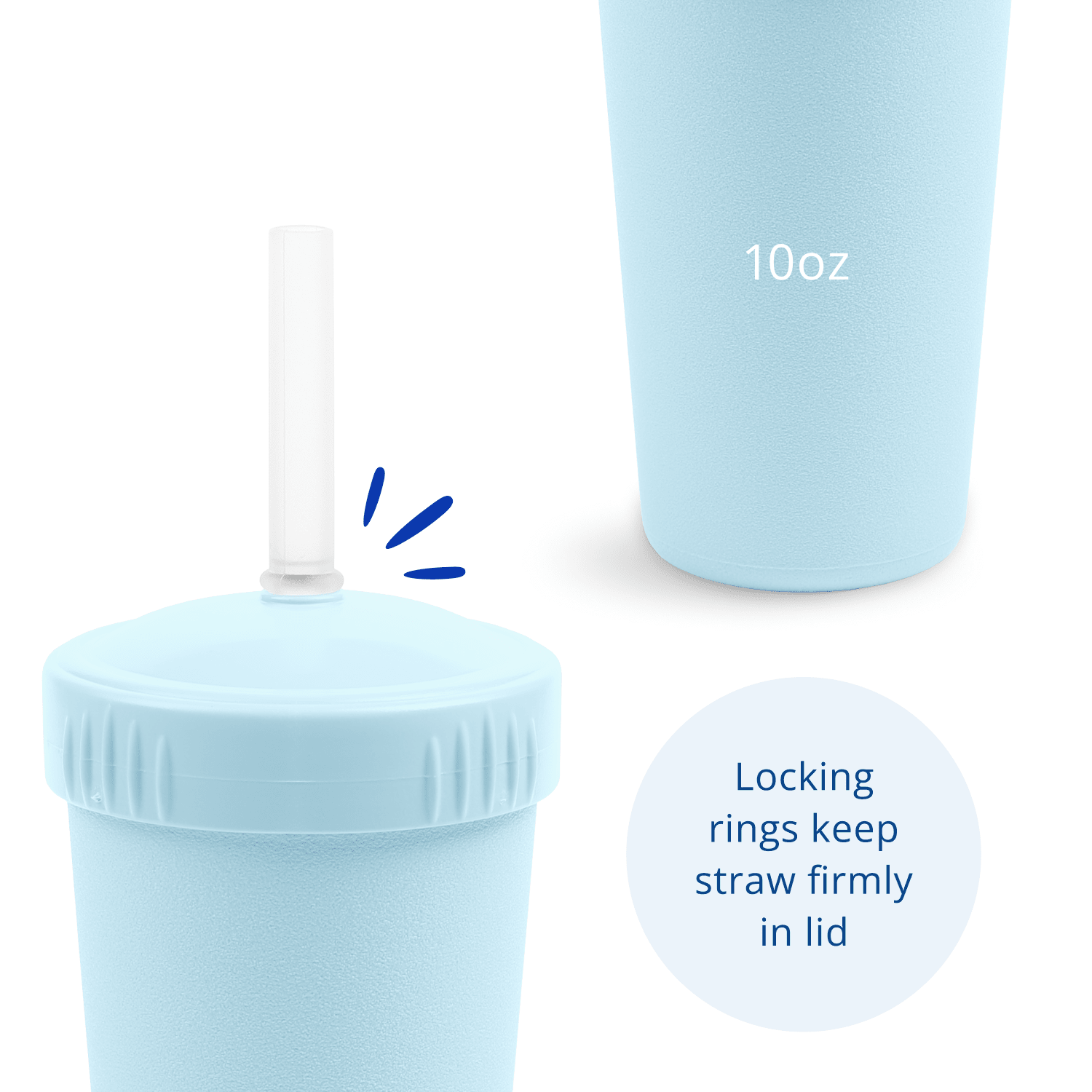 Re - Play Straw Cup with Lid & Straw Assembled - Ice Blue (Min. of 2 PK, Multiples of 2 PK) - MAIGHAN DISTRIBUTION CANADA