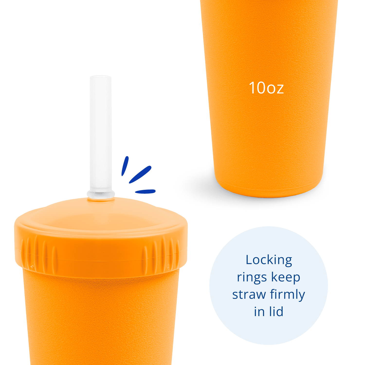 Re - Play Straw Cup with Lid & Straw Assembled - Orange (Min. of 2 PK, Multiples of 2 PK) - MAIGHAN DISTRIBUTION CANADA