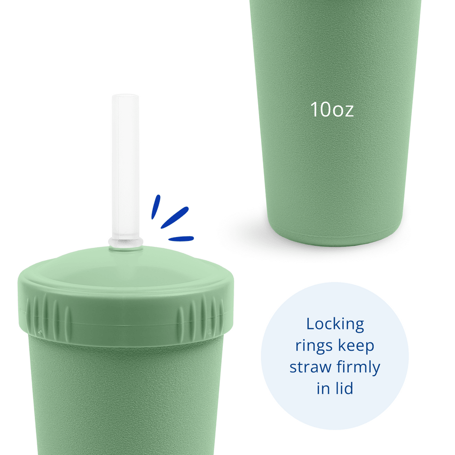 Re - Play Straw Cup with Lid & Straw Assembled - Sage (Min. of 2 PK, Multiples of 2 PK) - MAIGHAN DISTRIBUTION CANADA
