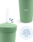 Re - Play Straw Cup with Lid & Straw Assembled - Sage (Min. of 2 PK, Multiples of 2 PK) - MAIGHAN DISTRIBUTION CANADA