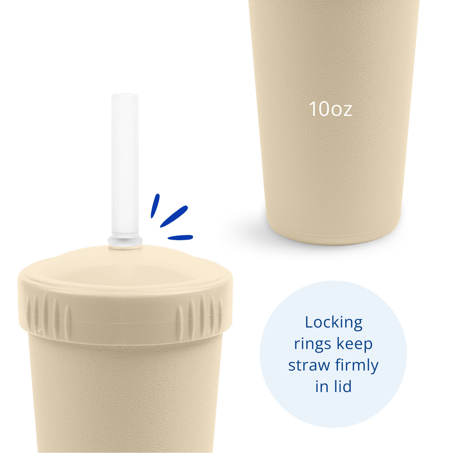 Re - Play Straw Cup with Lid & Straw Assembled - Sand (Min. of 2 PK, Multiples of 2 PK) - MAIGHAN DISTRIBUTION CANADA