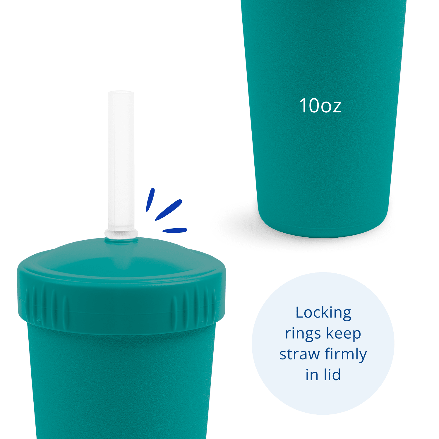 Re - Play Straw Cup with Lid & Straw Assembled - Teal (Min. of 2 PK, Multiples of 2 PK) - MAIGHAN DISTRIBUTION CANADA