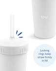 Re - Play Straw Cup with Lid & Straw Assembled - White (Min. of 2 PK, Multiples of 2 PK) - MAIGHAN DISTRIBUTION CANADA