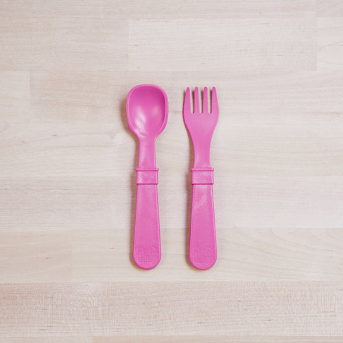Re-Play 8 PK Packaged Utensils - Bright Pink (Min. of 2 PK, Multiples of 2 PK)