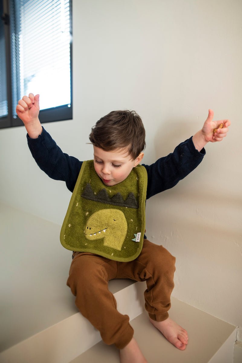 Trixie Bib - Mr. Dino (Min. of 3 PK, multiples of 3 PK) - MAIGHAN DISTRIBUTION CANADA