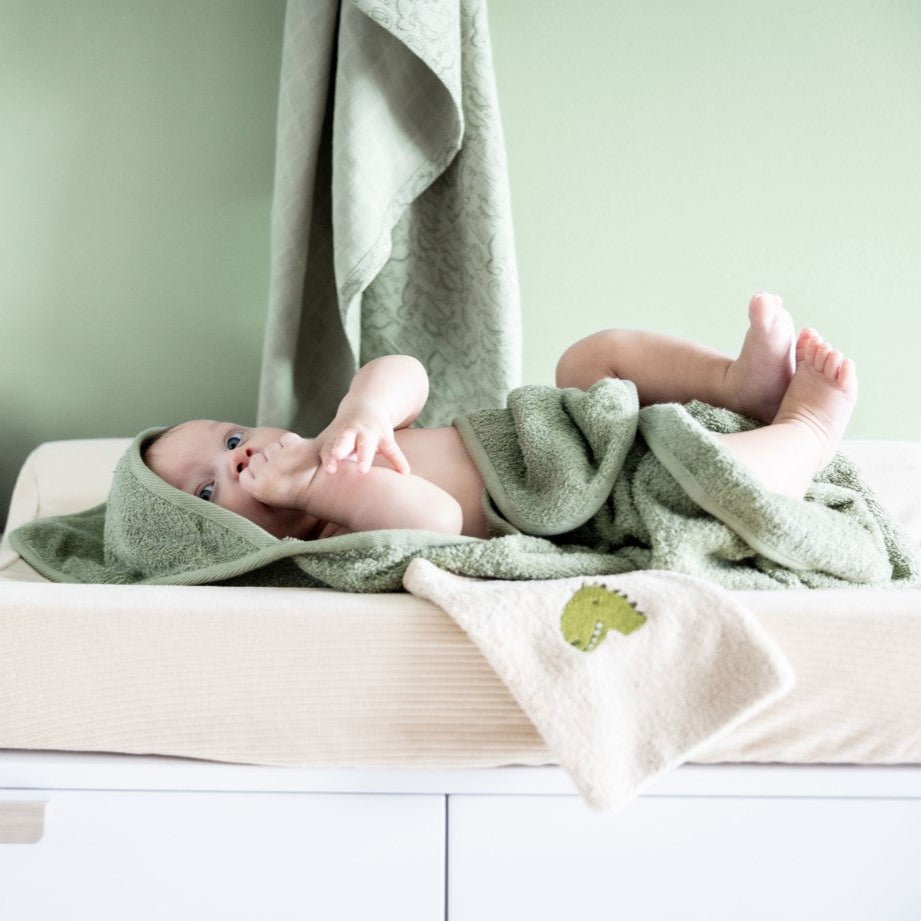 Trixie Hooded towel | 70x130cm - Mr. Dino (Min. of 2 PK, multiples of 2 PK) - MAIGHAN DISTRIBUTION CANADA