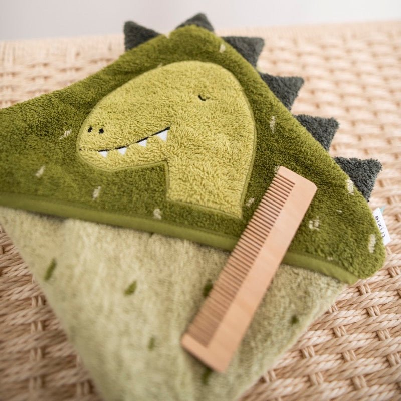 Trixie Hooded towel | 75x75cm - Mr. Dino (Min. of 2 PK, multiples of 2 PK) - MAIGHAN DISTRIBUTION CANADA
