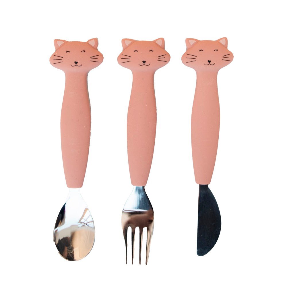 Trixie Silicone cutlery set 3 - pack - Mrs. Cat (Min. of 2 PK, multiples of 2 PK) - MAIGHAN DISTRIBUTION CANADA