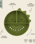 Trixie Silicone divided suction plate - Mr. Dino (Min. of 2 PK, multiples of 2 PK) - MAIGHAN DISTRIBUTION CANADA