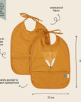 Trixie Waterproof bib 2 - pack - Mr. Fox (Min. of 2 PK, multiples of 2 PK) - MAIGHAN DISTRIBUTION CANADA