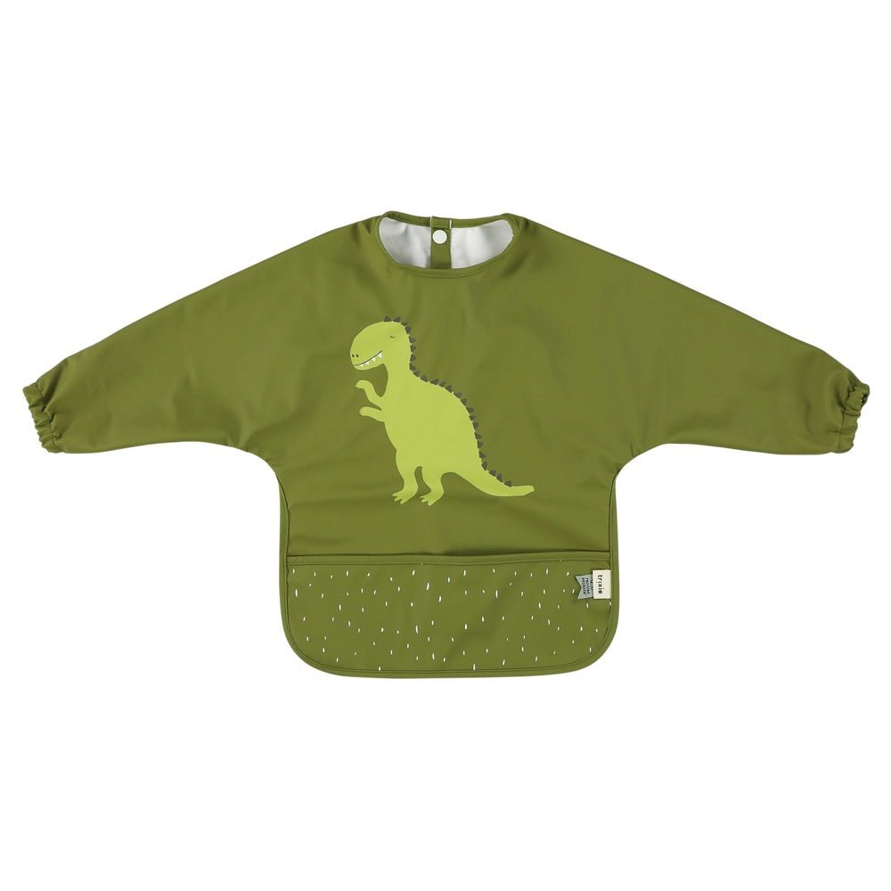 Trixie Waterproof long sleeve bib - Mr. Dino (Min. of 3 PK, multiples of 3 PK) - MAIGHAN DISTRIBUTION CANADA
