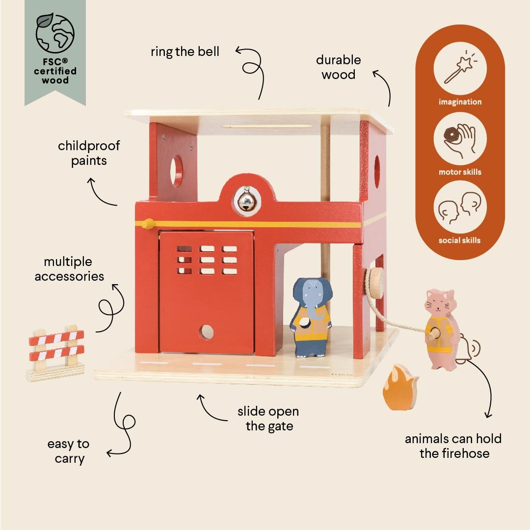Trixie Wooden animal fire station (Min. of 2 PK, multiples of 2 PK) - MAIGHAN DISTRIBUTION CANADA