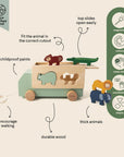 Trixie Wooden animal truck (Min. of 3 PK, multiples of 3 PK) - MAIGHAN DISTRIBUTION CANADA