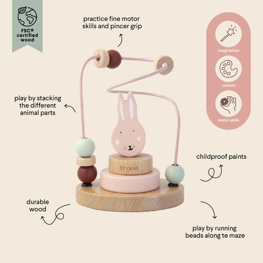 Trixie Wooden beads maze - Mrs. Rabbit (Min. of 2 PK, multiples of 2 PK) - MAIGHAN DISTRIBUTION CANADA