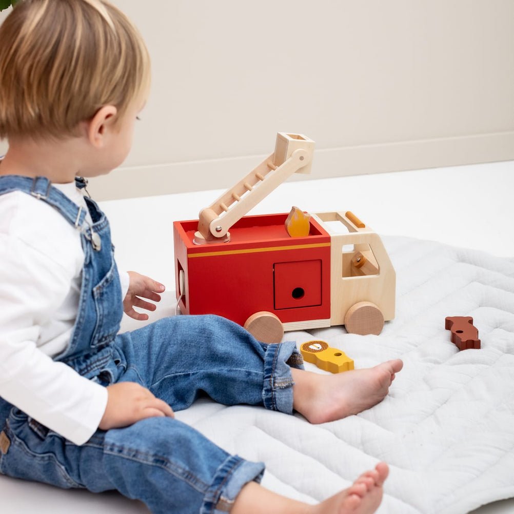 Trixie Wooden fire truck (Min. of 2 PK, multiples of 2 PK) - MAIGHAN DISTRIBUTION CANADA