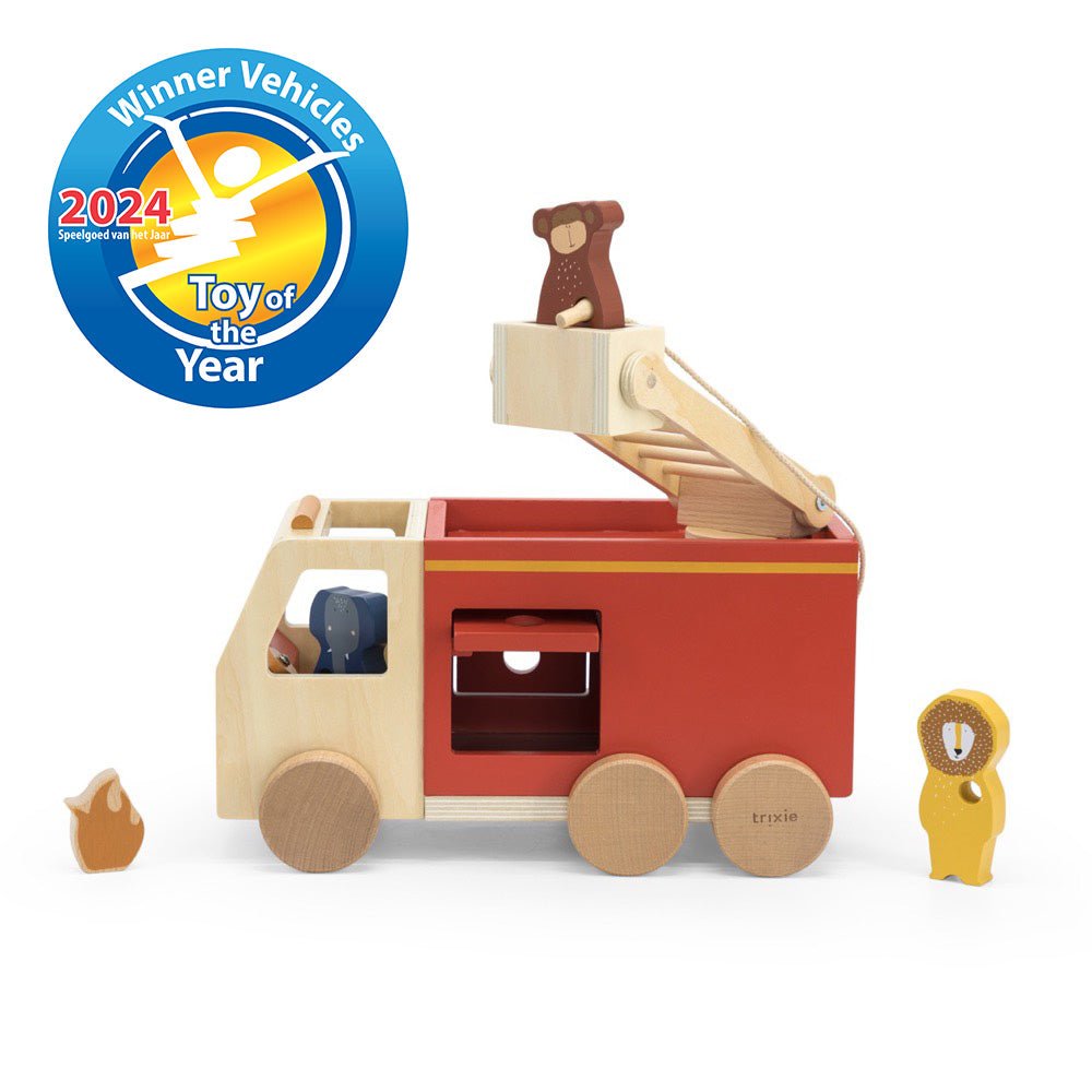 Trixie Wooden fire truck (Min. of 2 PK, multiples of 2 PK) - MAIGHAN DISTRIBUTION CANADA