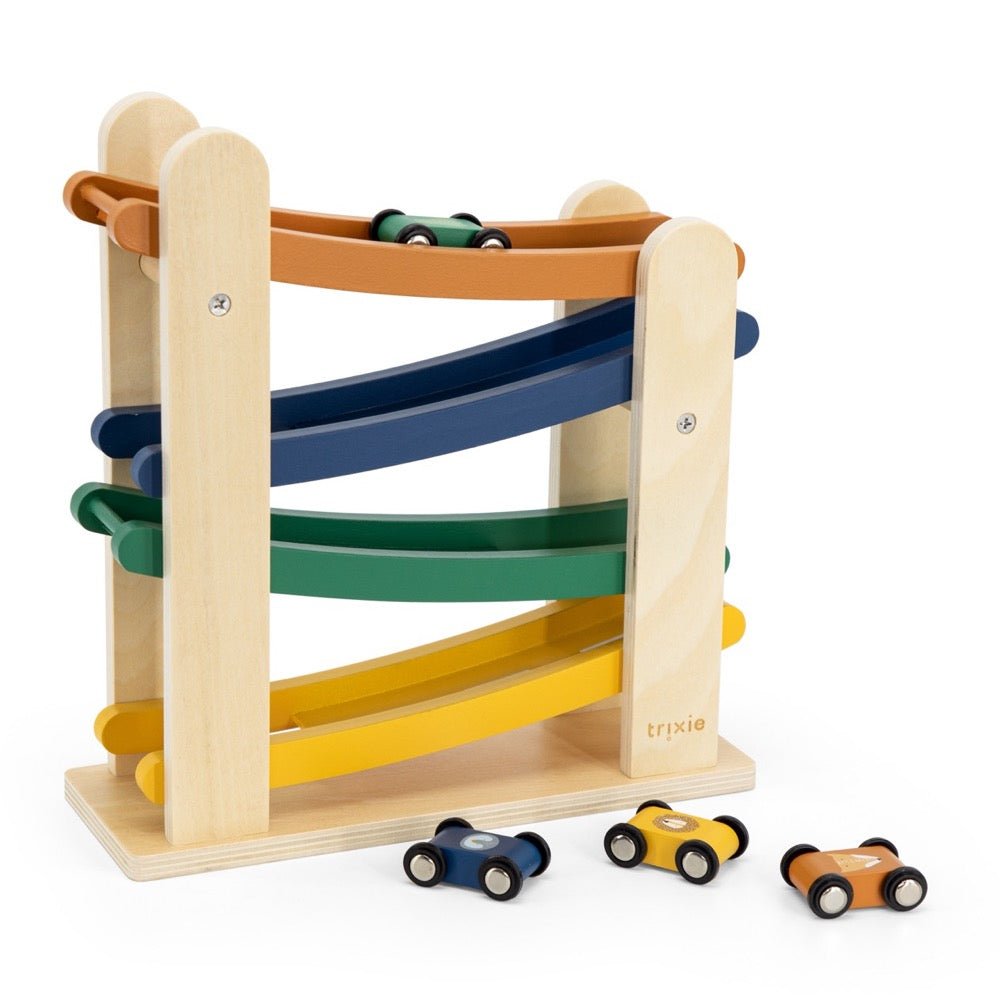Trixie Wooden ramp racer with 4 cars (Min. of 2 PK, multiples of 2 PK) - MAIGHAN DISTRIBUTION CANADA