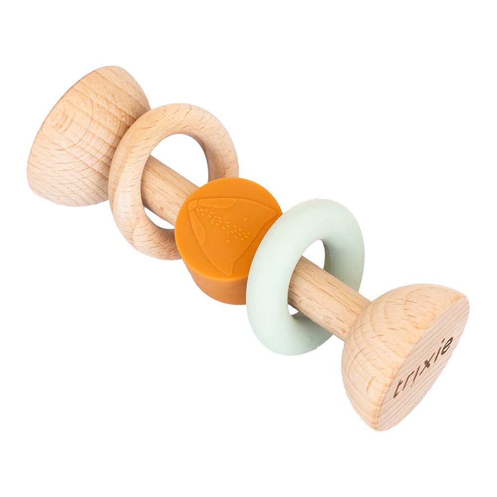 Trixie Wooden silicone rattle - Mr. Fox (Min. of 2 PK, multiples of 2 PK) - MAIGHAN DISTRIBUTION CANADA